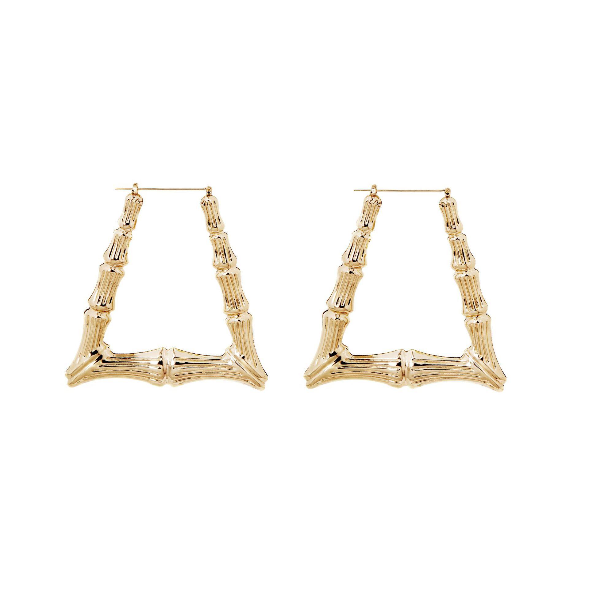 Sculpted Bamboo Hoop Earrings product image