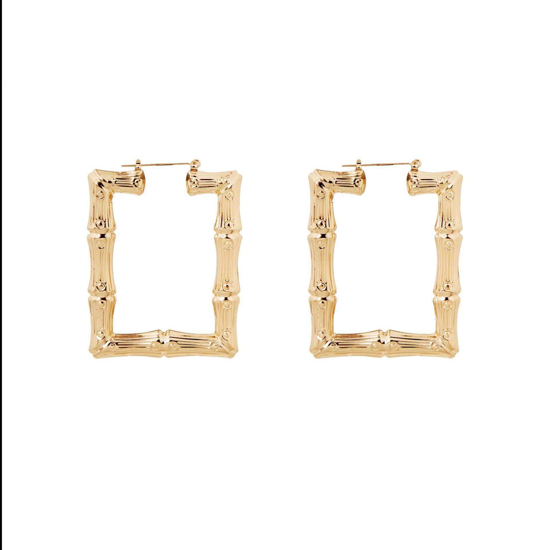 Sculpted Bamboo Hoop Earrings product image