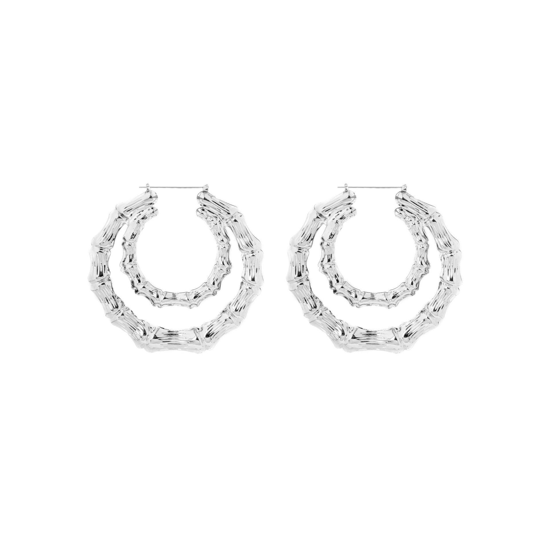 Sculpted Bamboo Hoop Earrings product image
