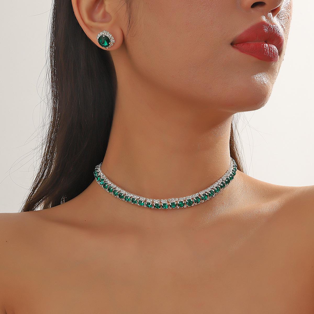 Sparkling Square Jewelry Set — Earrings & Necklace product image