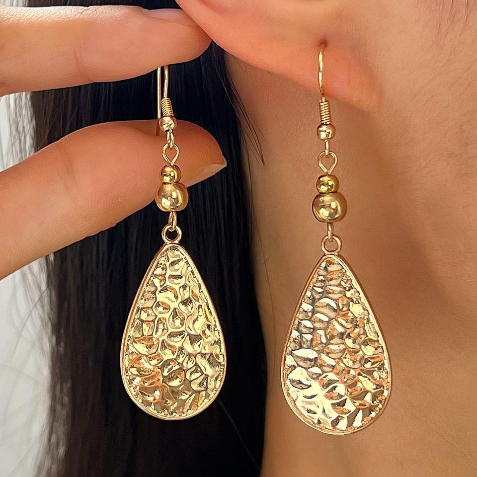Teardrop Earrings Alloy Electroplated Vintage Fashionable Creative Exuding Premium Vibe Women's Jewelry product image